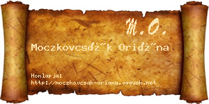 Moczkovcsák Oriána névjegykártya